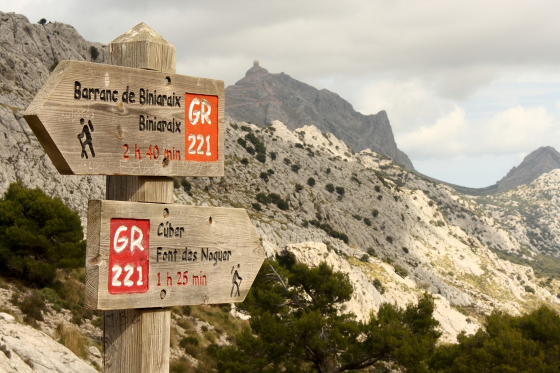 wooden signpost in Mallorca